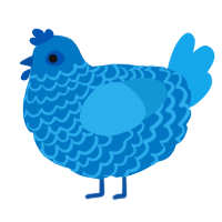 A sapphire and sky chicken with a lace pattern