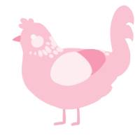 A rose chicken with a neck-speckle pattern