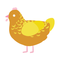 A orange and yellow chicken with a half-lace pattern