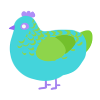 salty swamp water, a aqua and grass chicken with a half-lace pattern