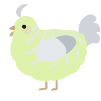 A apple and mist chicken with a half-bar pattern