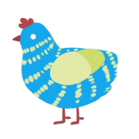 A sky and lemon chicken with a bar pattern