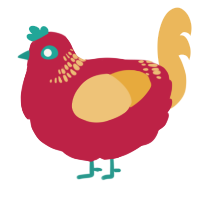 A crimson and honey chicken with a neck-band pattern