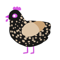 A sable and beige chicken with a speckle pattern