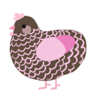 A bark and pink chicken with a lace pattern