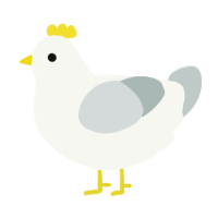 A white and silver chicken