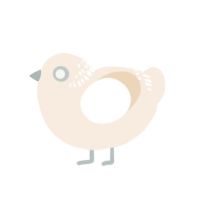 A cream chicken with a neck-band pattern