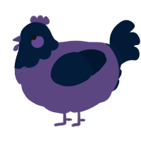 A overcast and tumblr chicken with a head pattern