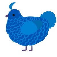 A ultramarine and sapphire chicken with a lace pattern