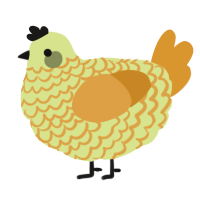 A lemon and orange chicken with a lace pattern