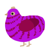 A amethyst and maroon chicken with a bar pattern