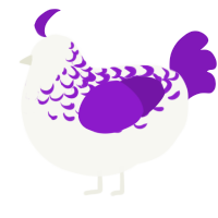 (unnamed), a white and violet chicken with a half-lace pattern