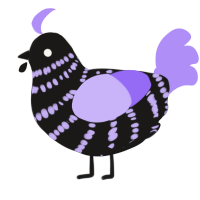 A sable and lilac chicken with a bar pattern