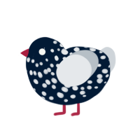 A tumblr and mist chicken with a speckle pattern