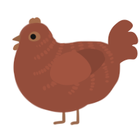 A russet chicken with a half-bar pattern