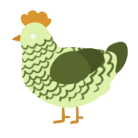 A apple and olive chicken with a lace pattern