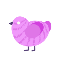 A lavender and orchid chicken with a bar pattern