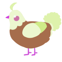 A brown and apple chicken with a head pattern
