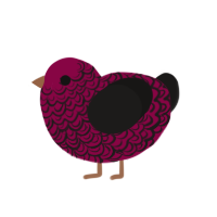 A maroon and sable chicken with a double-lace pattern