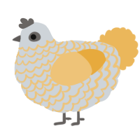 A mist and honey chicken with a lace pattern