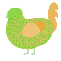 held, a grass and honey chicken with a double-lace pattern