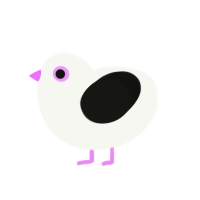 A white and black chicken