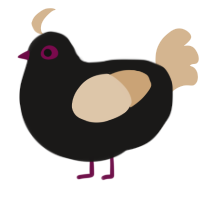 Brackberry, a sable and beige chicken