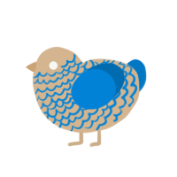 A beige and sapphire chicken with a lace pattern