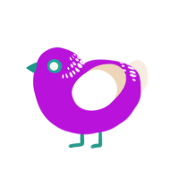 A amethyst and cream chicken with a neck-band pattern