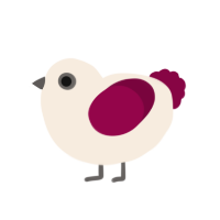 A cream and maroon chicken