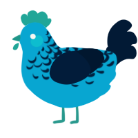 (unnamed), a cerulean and tumblr chicken with a half-lace pattern