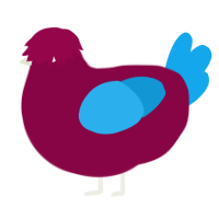 A maroon and sky chicken