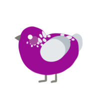 A plum and mist chicken with a neck-speckle pattern