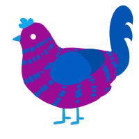 (unnamed), a plum and ultramarine chicken with a bar pattern