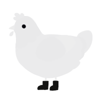 A black chicken with a head pattern