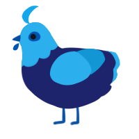 A navy and sky chicken with a head pattern