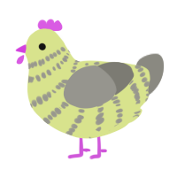 A lemon and ash chicken with a bar pattern