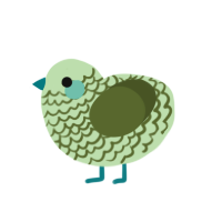 A gluppy and olive chicken with a lace pattern