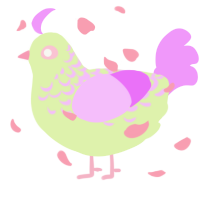A apple and lavender chicken with a half-lace pattern