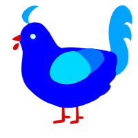 A ultramarine and sapphire chicken