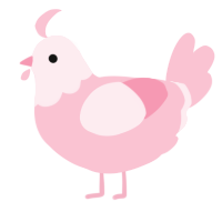 A rose chicken with a head pattern