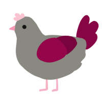 A ash and maroon chicken