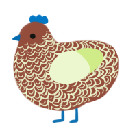 A russet and apple chicken with a double-lace pattern