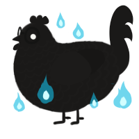 Spectre, a sable chicken with a lace pattern