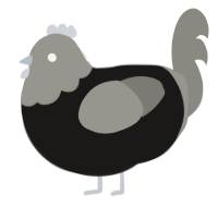 Black hole lost dad, a sable and ash chicken with a head pattern