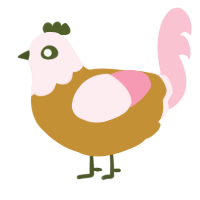 A gold and rose chicken with a head pattern