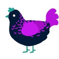 A tumblr and amethyst chicken with a half-lace pattern