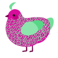 A fuchsia and spring chicken with a double-lace pattern