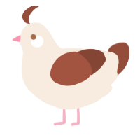 A cream and russet chicken