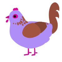 blueberry yogurt, a lilac and russet chicken with a neck-speckle pattern